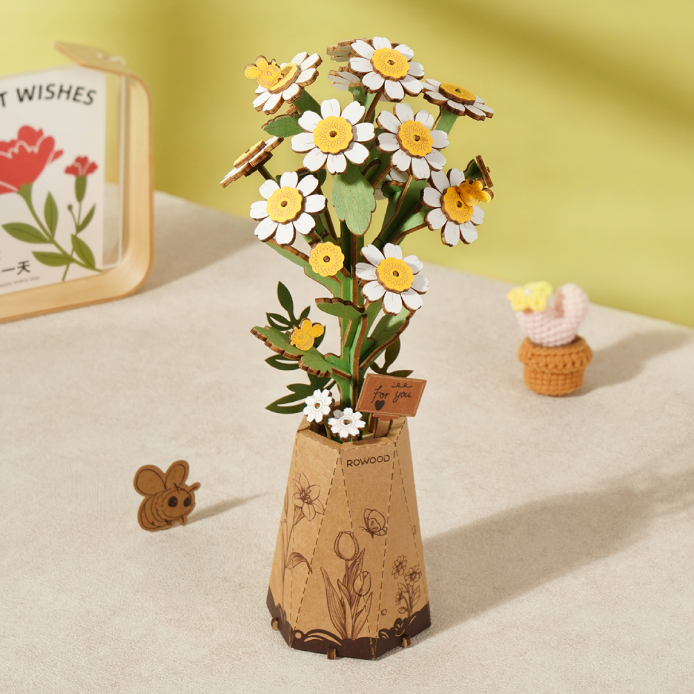 diy wood flower bouquet,diy wooden flower bouquet,wooden flower bouquet diy,rowood diy wooden flower bouquet 3d wooden puzzle,wood flower bouquet diy