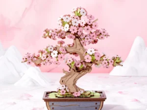 rolife 3d wooden puzzle,sakura blossom bonsai tree​,japanese sakura bonsai tree​