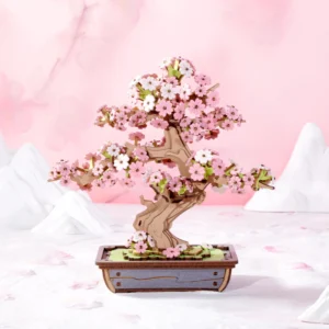 rolife 3d wooden puzzle,sakura blossom bonsai tree​,japanese sakura bonsai tree​