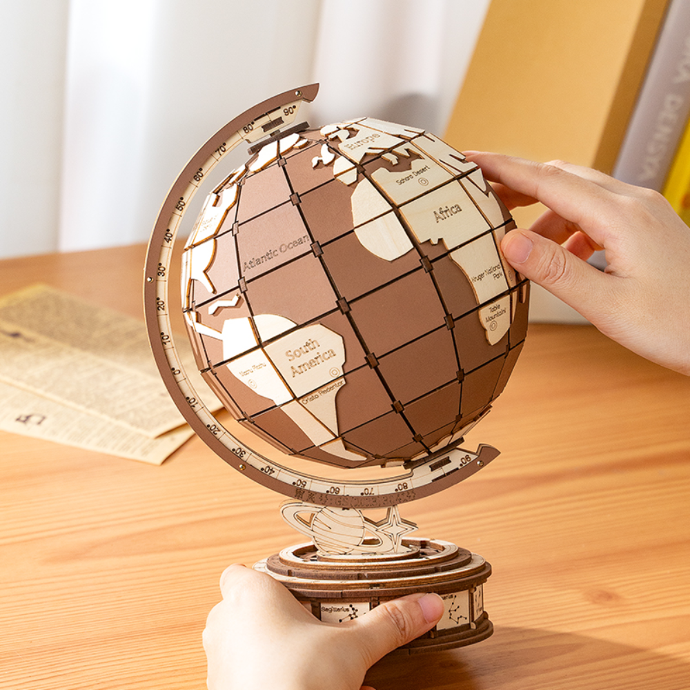 Rolife 3D Wooden Puzzle World Globe Wood Model