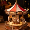 rolife 3d wooden puzzles music box classic carousel (1)