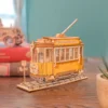 rolife 3d wooden puzzles tramcar model diy craft kits (7)